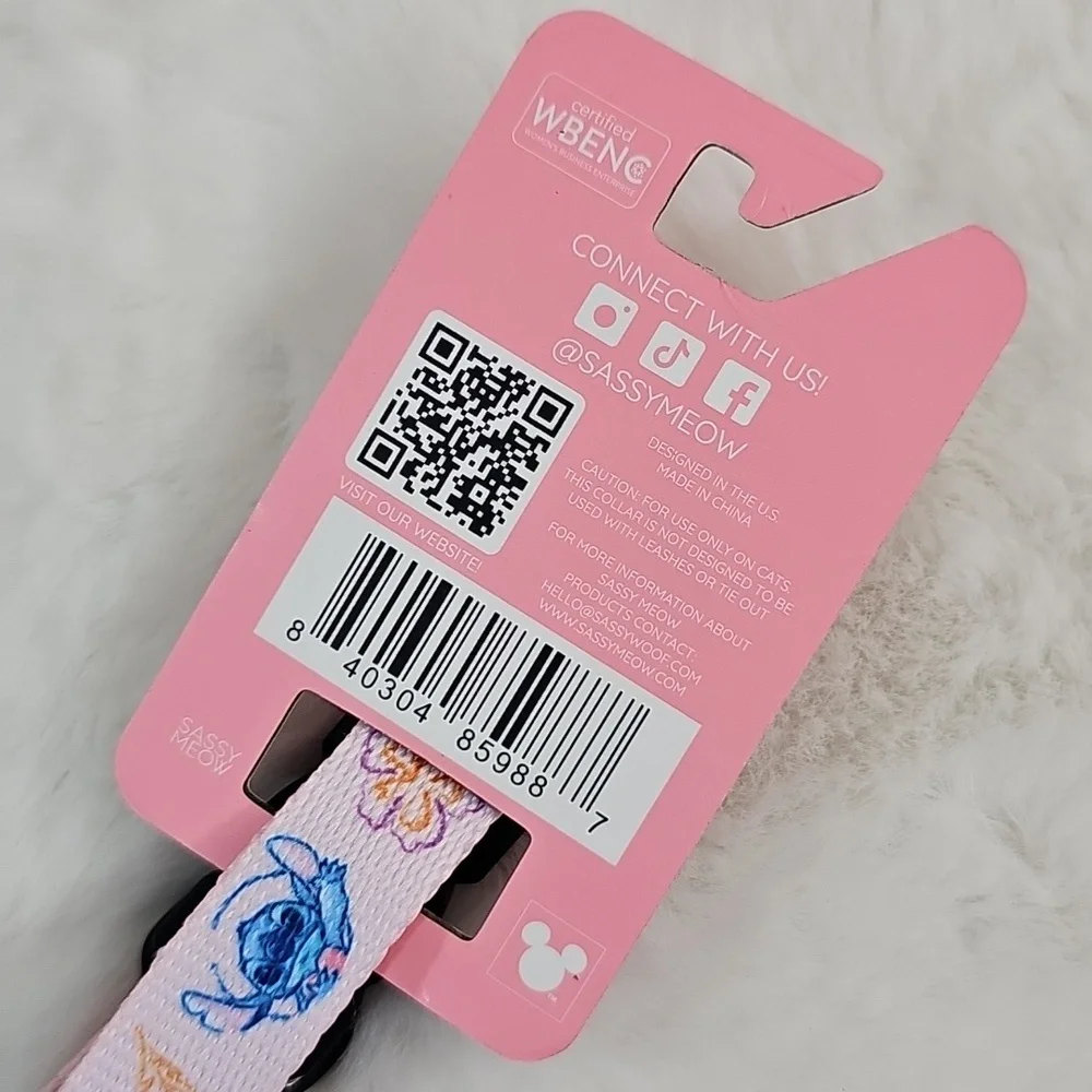 Sassy Meow Disney Stitch Cat Breakaway Adjustable Collar Medium 0.6